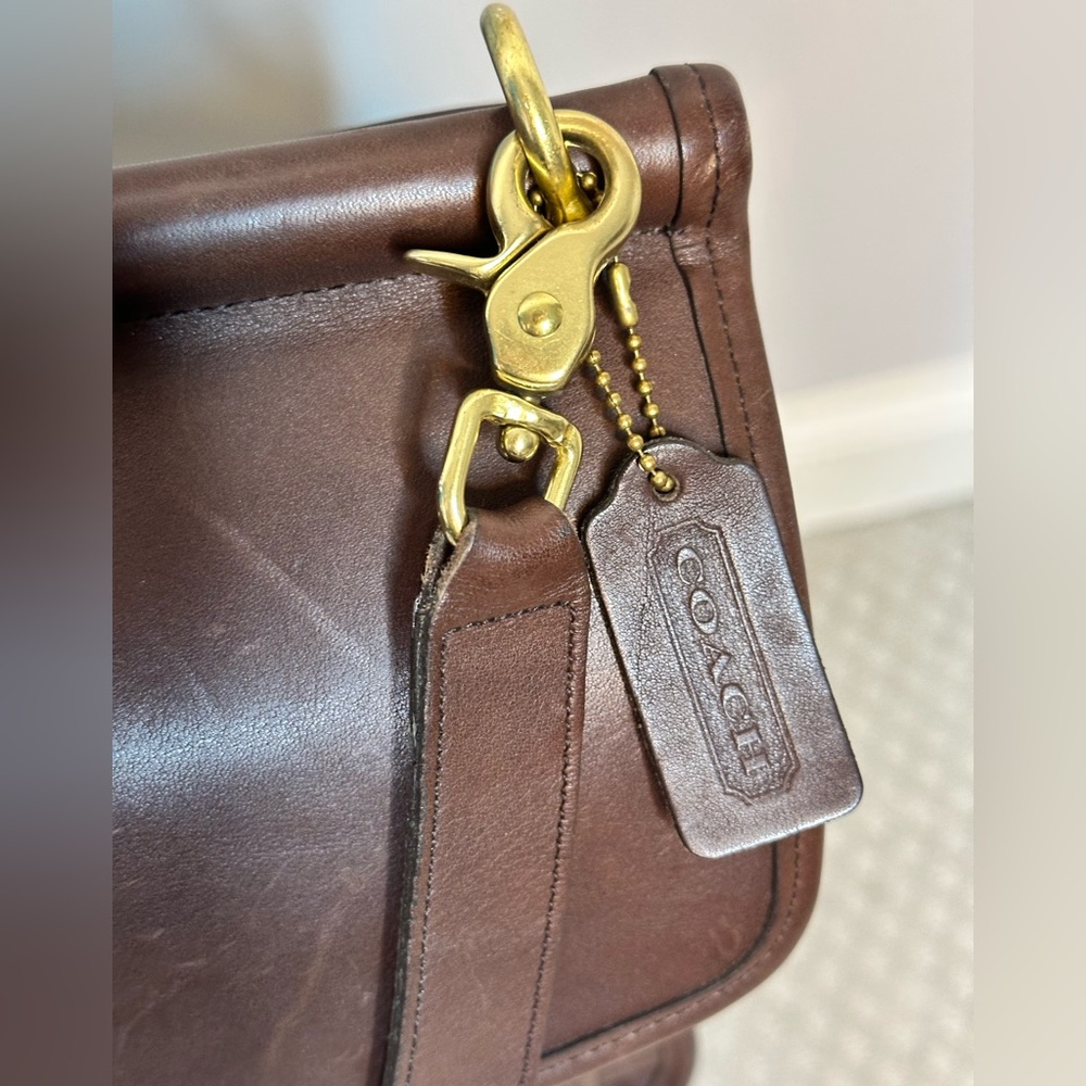 Vintage Coach Beekman 5266 Mocha dark brown leather briefcase bag made in USA - Picture 4 of 11